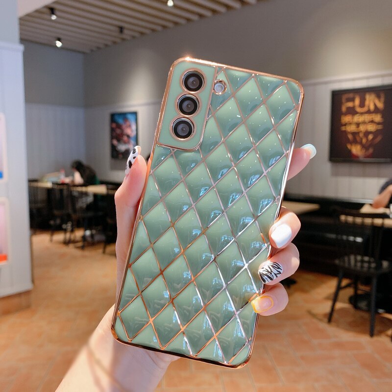 Luxury Soft Geometric Samsung Galaxy Case - HoHo Cases Samsung Galaxy S22 / Light Green