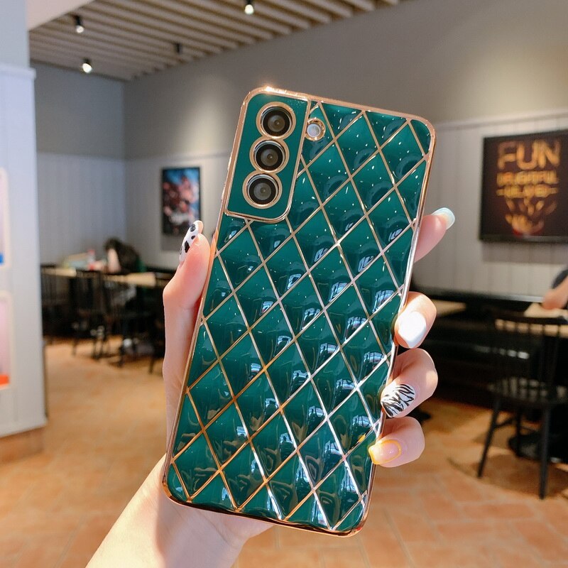 Luxury Soft Geometric Samsung Galaxy Case - HoHo Cases Samsung Galaxy S22 / Dark Green