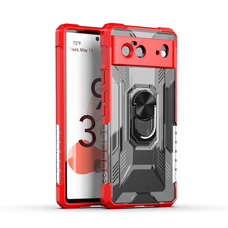 Armor Anti-fall Google Pixel Case with Ring - HoHo Cases For Google Pixel 5A / Red