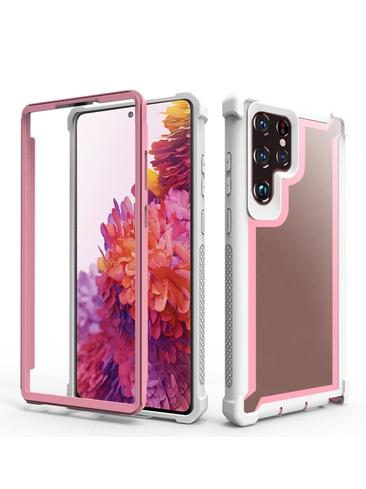 Shockproof Clear Frame Samsung Galaxy Case - HoHo Cases For Samsung Galaxy S20 / Pink
