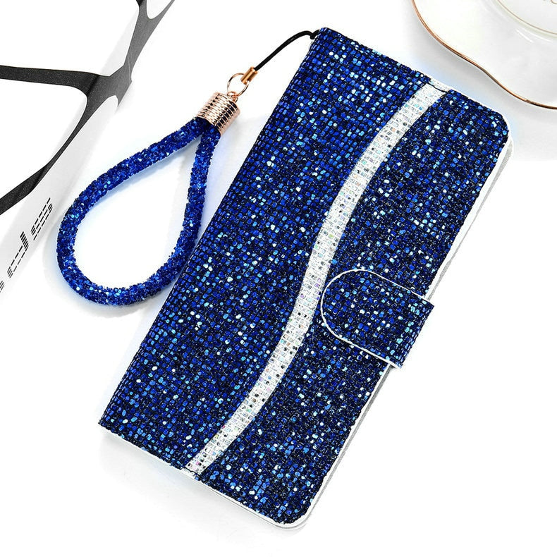 Luxury Bling Flip Leather Samsung Galaxy Case - HoHo Cases For Samsung Galaxy S20 Plus / Blue