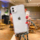 Lanyard Shockproof Acrylic Clear iPhone Case