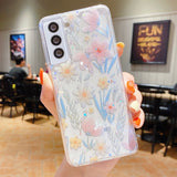Glitter Flowers Clear Samsung Case - HoHo Cases Samsung Galaxy S22 / b