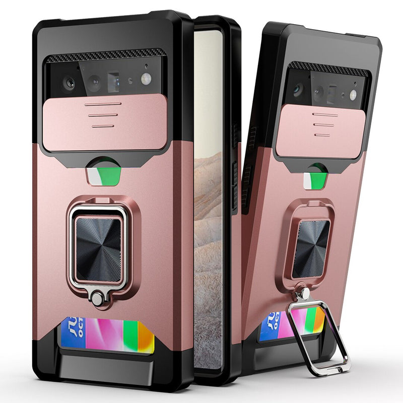 Armor Shockproof Google Pixel Case with Camera Slider - HoHo Cases For Google Pixel 5A / Pink