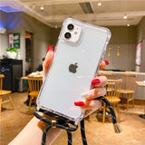 Lanyard Shockproof Acrylic Clear iPhone Case