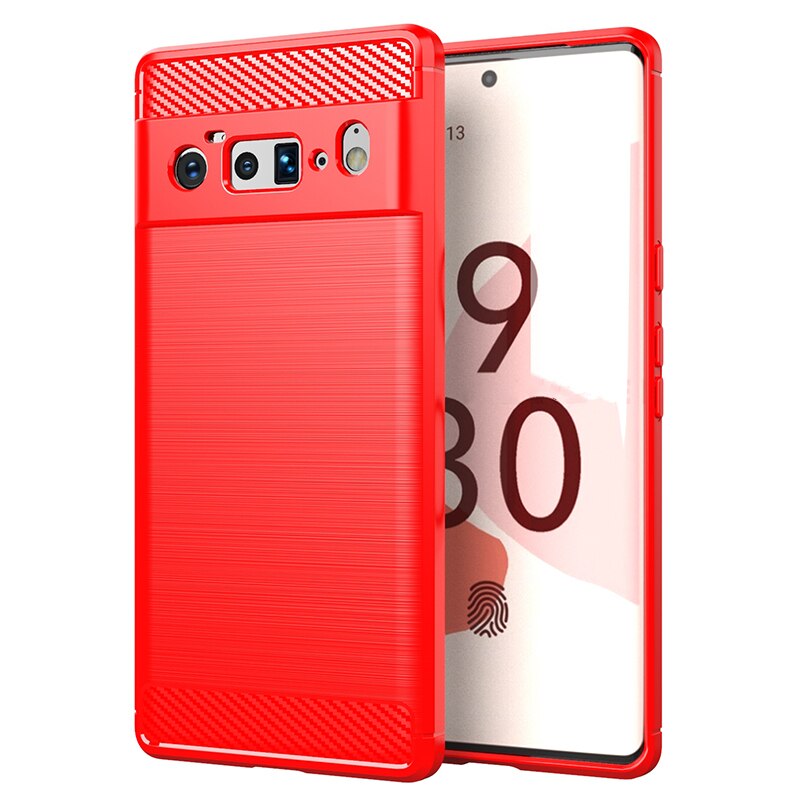 Luxury Shockproof Bumper Google Pixel Case - HoHo Cases For Google Pixel 6 Pro / Red