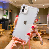Lanyard Shockproof Acrylic Clear iPhone Case