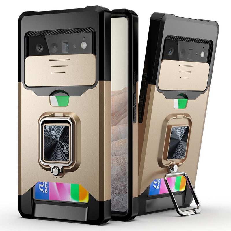 Armor Shockproof Google Pixel Case with Camera Slider - HoHo Cases For Google Pixel 5A / Gold