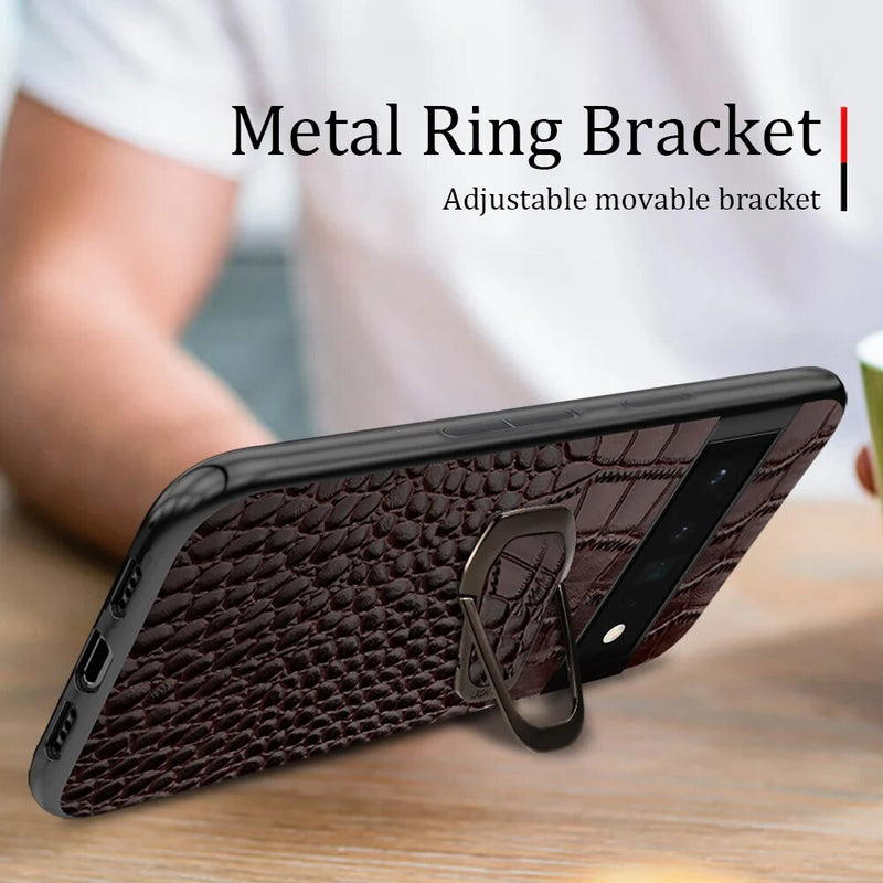 Cowhide Luxury Magnetic Kickstand Google Pixel Case