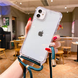Lanyard Shockproof Acrylic Clear iPhone Case