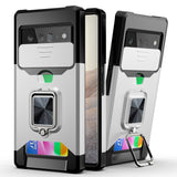 Armor Shockproof Google Pixel Case with Camera Slider - HoHo Cases For Google Pixel 5A / Silver