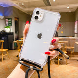 Lanyard Shockproof Acrylic Clear iPhone Case