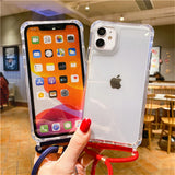 Lanyard Shockproof Acrylic Clear iPhone Case