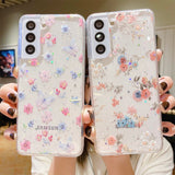 Glitter Flowers Clear Samsung Case - HoHo Cases