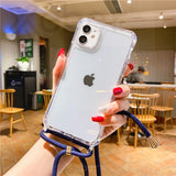 Lanyard Shockproof Acrylic Clear iPhone Case