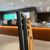 Shockproof Suede Leather MagSafe Samsung Case