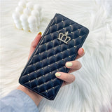 Luxury Quilted Wallet Card Holder Samsung Flip Cover - HoHo Cases For Samsung Galaxy S21 / Black