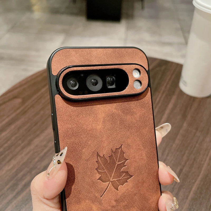 Fashion Maple Leaves Leather PU Google Pixel Case