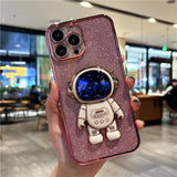 Luxury Plating Glitter Astronaut iPhone Case - HoHo Cases iPhone 14 Pro Max / Rose Gold Pink / China