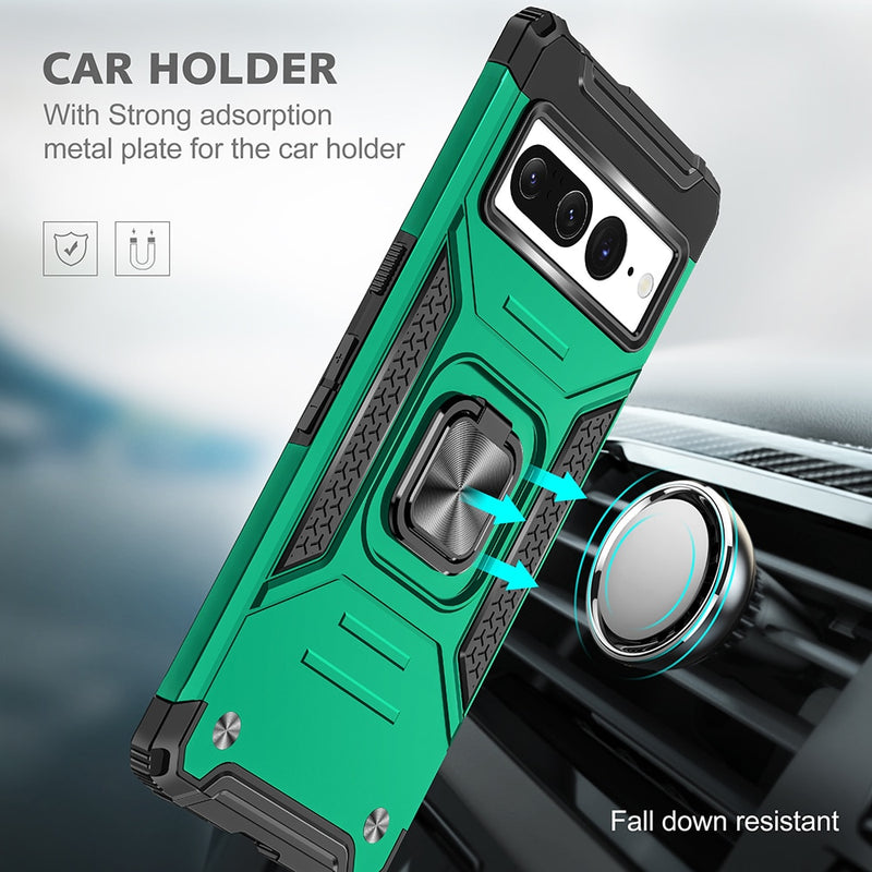 Magnetic Armor Matte Google Pixel Case with Ring - HoHo Cases