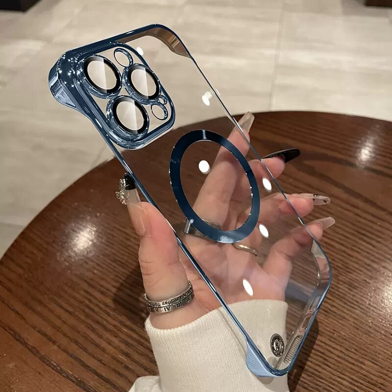 Luxury Plating Clear Frameless iPhone Case - HoHo Cases SierraBlue / For iPhone 12