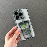 Plating Bubble Tea Glitter iPhone Case - HoHo Cases Blue / For iPhone 12