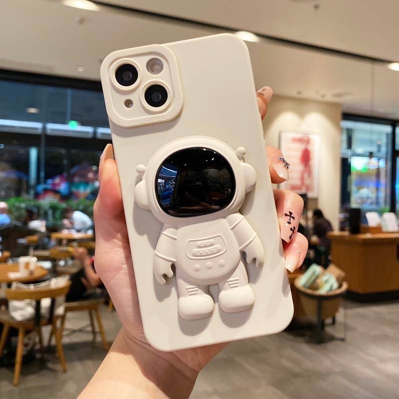 3D Bracket Astronaut Silicone iPhone Case