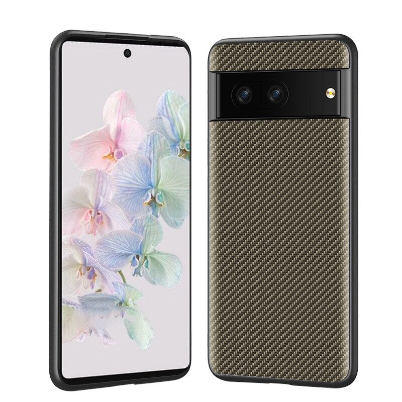 Carbon Fiber Texture PU Leather Google Pixel Case - HoHo Cases For Google Pixel 6 / Gold