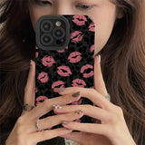 Fashion Pink-Lip Leopard Print iPhone Case - HoHo Cases