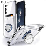 Ring Stand Holder Wallet Clear Samsung Cases