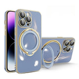 Luxury Plating MagSafe iPhone Case with Ring Holder - HoHo Cases iPhone 14 Pro Max / Sierra Blue