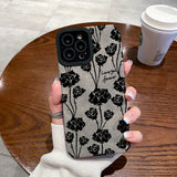 Fashion Sheepskin Retro Rose Pattern iPhone Case - HoHo Cases Rose / For iPhone 12