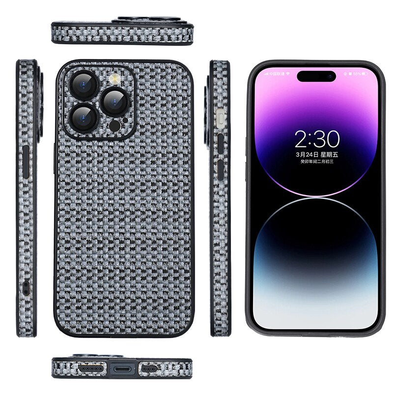 PU Leather Soft iPhone Case - HoHo Cases For iPhone 11 / Gray-Black