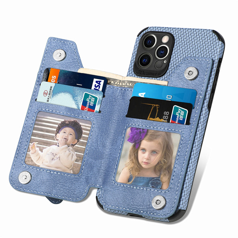 Zipper Wallet Carbon Fiber iPhone Case