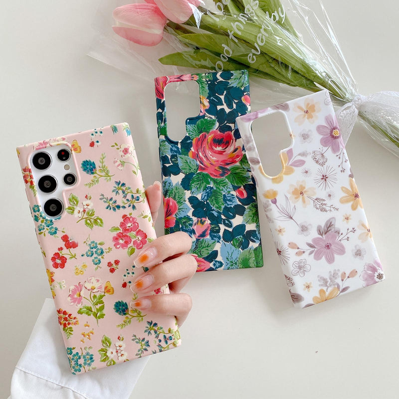 Retro Leaves Flowers Samsung Galaxy Case - HoHo Cases