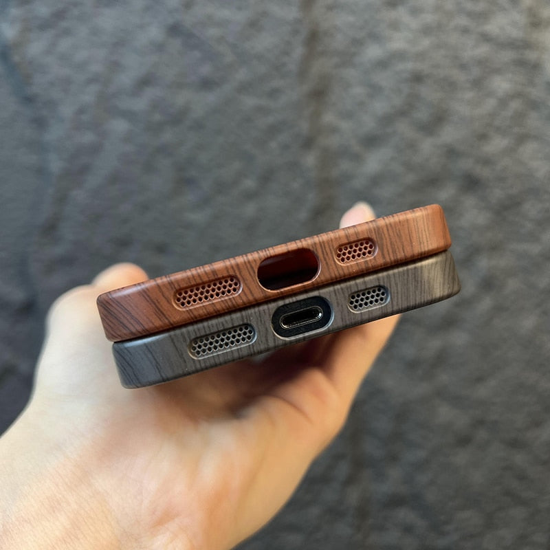 Wood Grain Magsafe iPhone 15 Cases