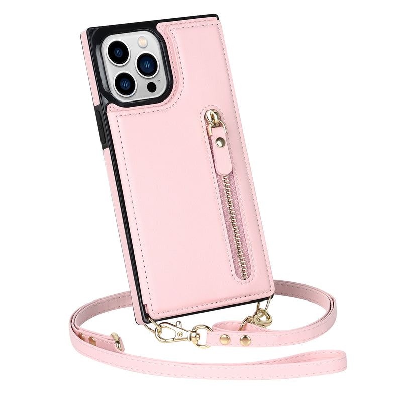 RFID Zipper Wallet Lanyard iPhone Case