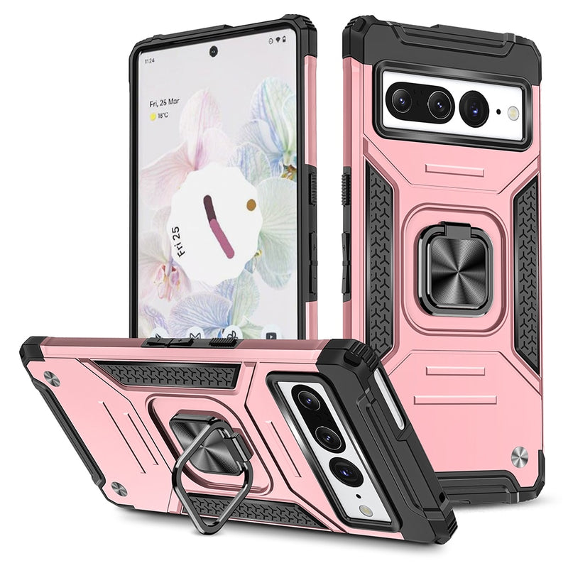 Magnetic Armor Matte Google Pixel Case with Ring - HoHo Cases For Google Pixel 5 / Pink