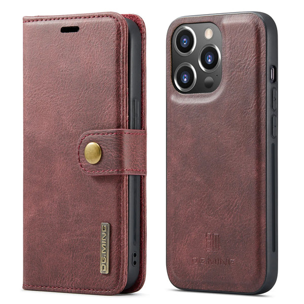 Modern Detachable Magnetic Leather iPhone Case - HoHo Cases Red / iPhone 15 Pro Max