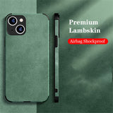 Luxury Shockproof Matte Lambskin iPhone Case - HoHo Cases For iPhone 14 / Dark Green