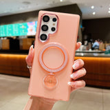 Rotatable Magnetic Charging Holder Samsung Case - HoHo Cases Samsung Galaxy S23 / Pink