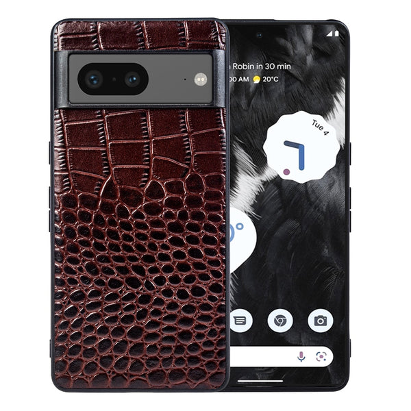 Genuine Leather Crocodile Pattern Google Pixel Case - HoHo Cases For Google Pixel 6 (5G) / 3604 / China