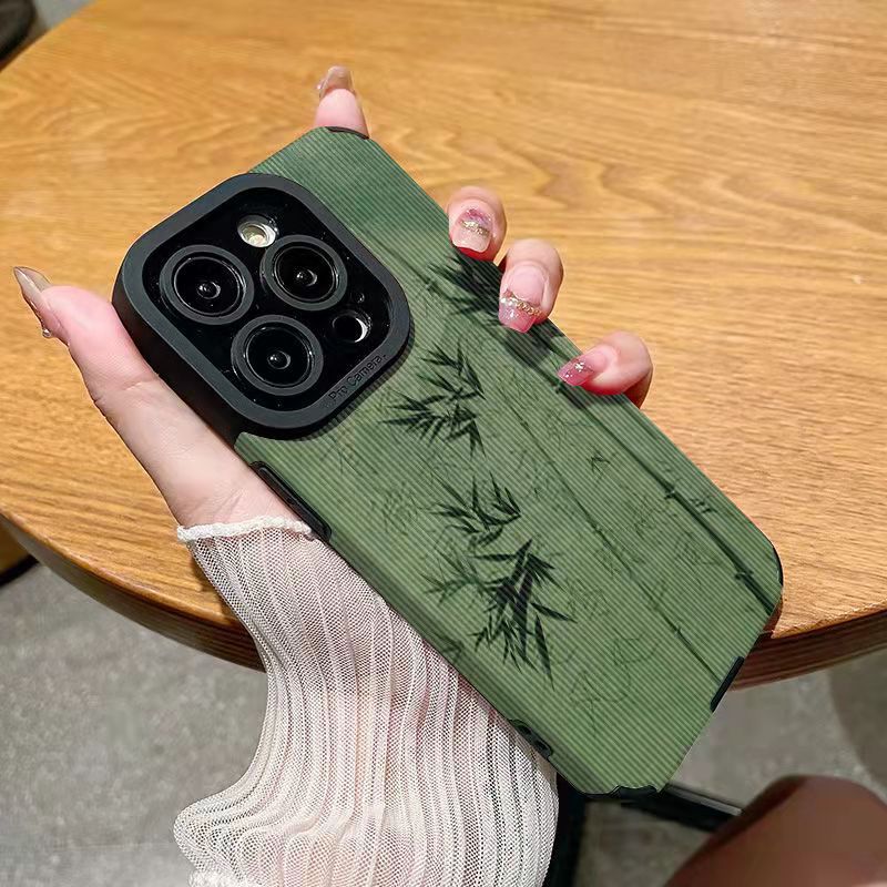 Fashion Green Butterfly-Bamboo Pattern iPhone Case - HoHo Cases Bamboo / For iPhone 12