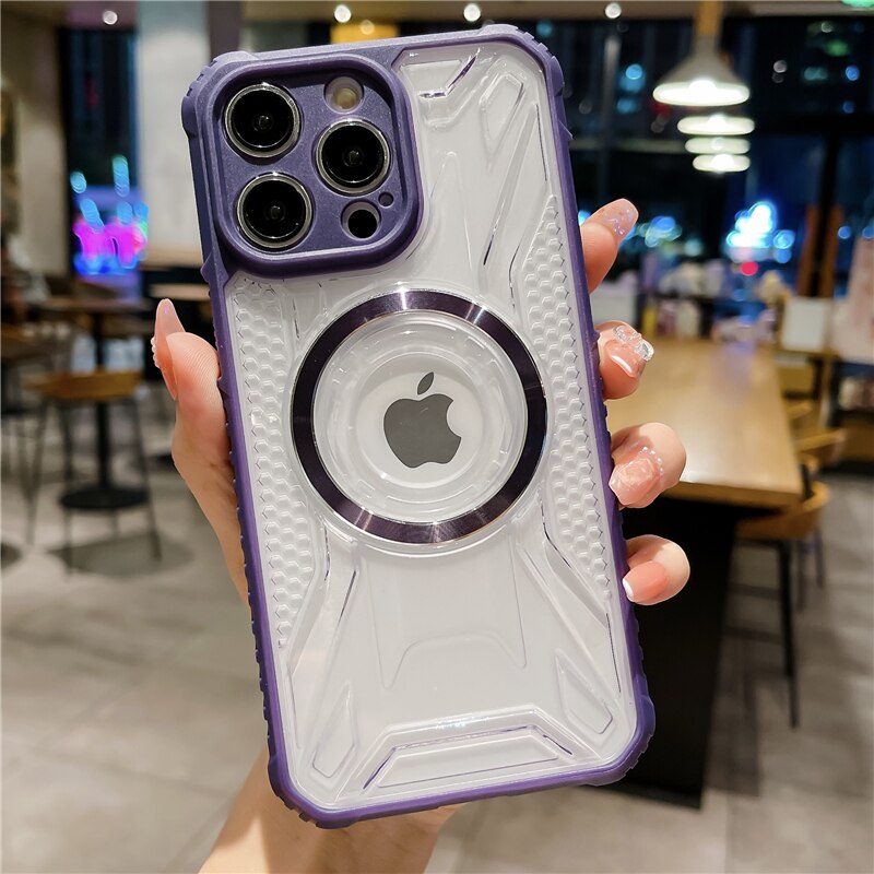 Luxury Shockproof Transparent MagSafe iPhone Case - HoHo Cases For iPhone 11 / Deep Purple