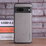 Luxury textile Leather Google Pixel Case - HoHo Cases For Google Pixel 7 Pro / Light Gray