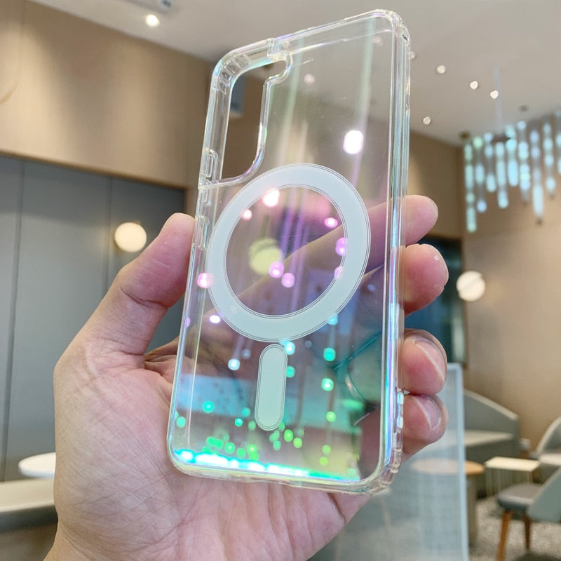 Laser Gradient Clear MagSafe Samsung Galaxy Case - HoHo Cases