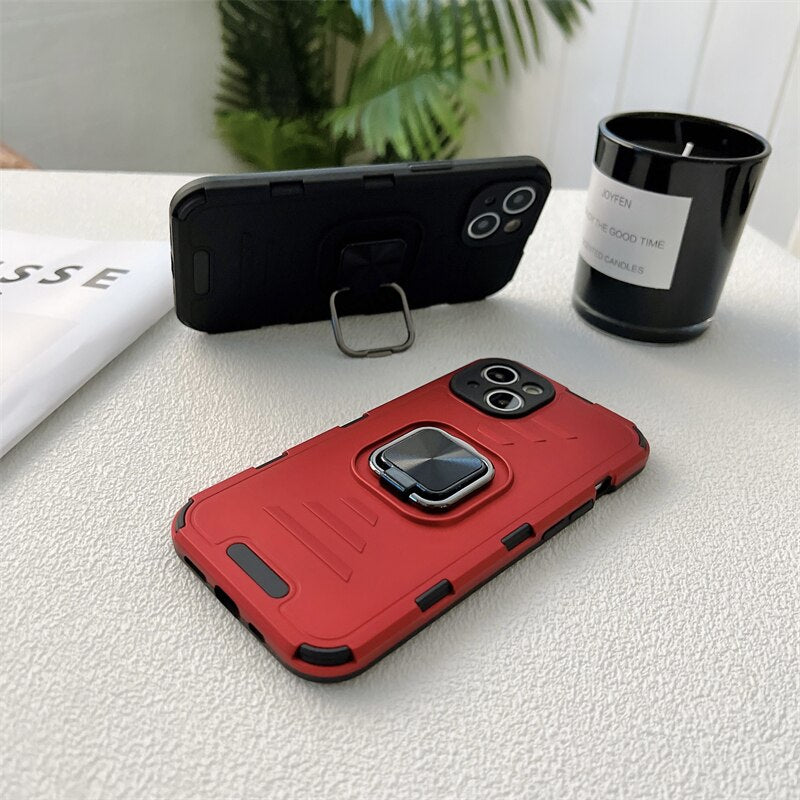 Cool Armor iPhone Case with Ring Holder Stand - HoHo Cases