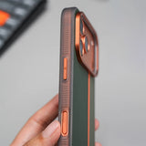 MagSafe Two Tone Spliced Leather iPhone Case