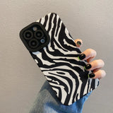 Fashion Twill Striped Zebra Print iPhone Case - HoHo Cases B / For iPhone 12 Pro