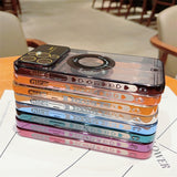 Magnetic Plating Heart Clear iPhone 15 Cases